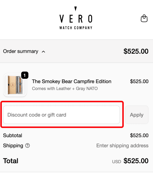 How to use VERO Watch Company promo code