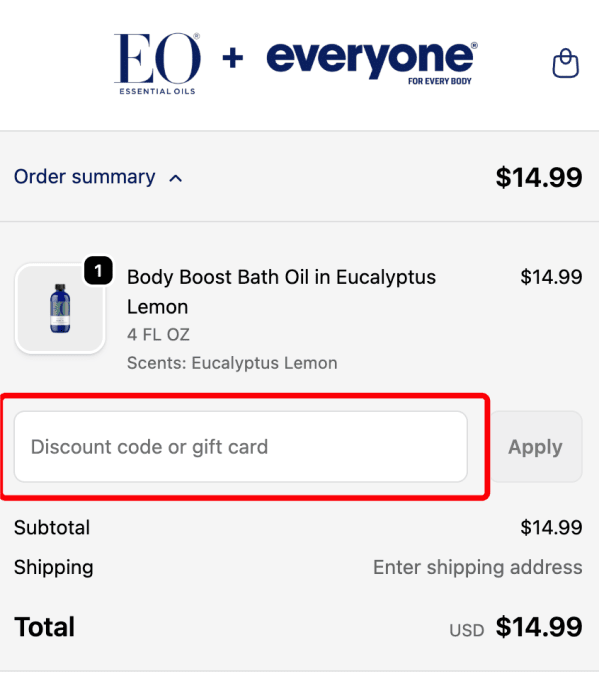 How to use EO Products promo code
