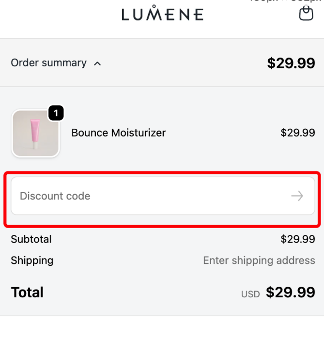 How to use Lumene promo code