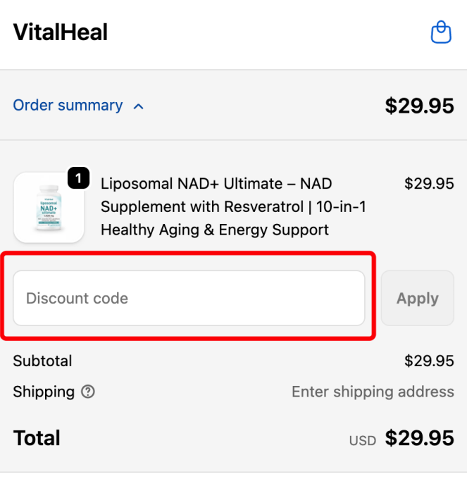 How to use VitalHeal promo code