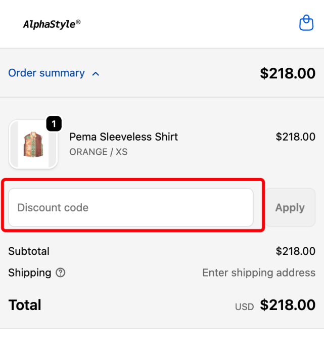 How to use AlphaStyle promo code