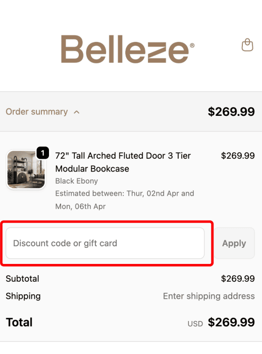 How to use Belleze promo code