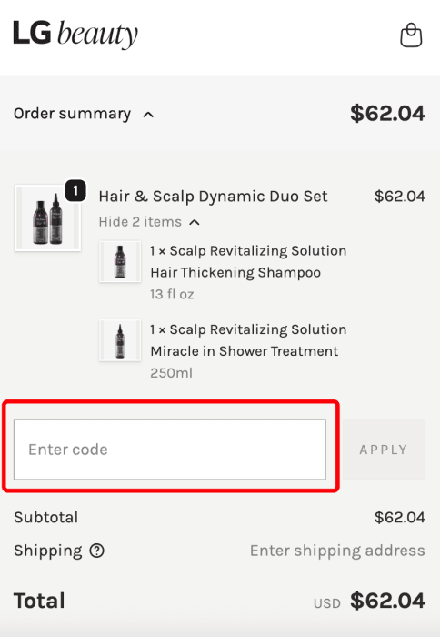 How to use LG Beauty promo code