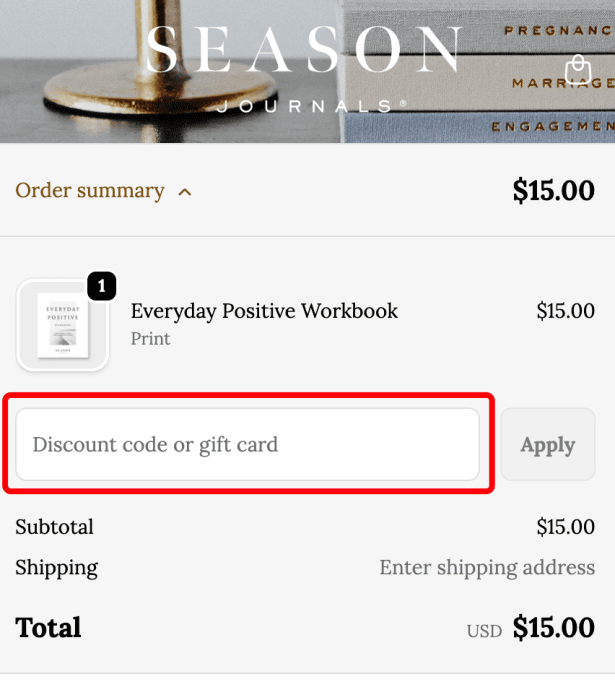 How to use Season Journals promo code