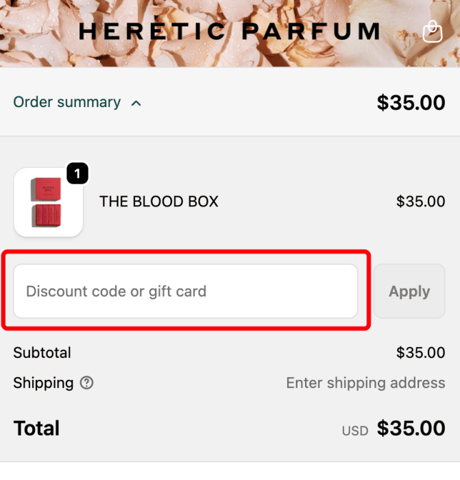How to use Heretic Parfum promo code
