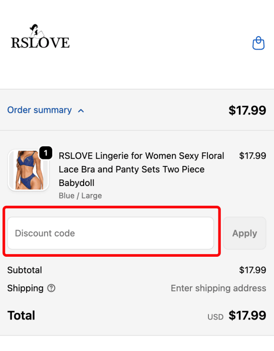 How to use RSLOVE promo code
