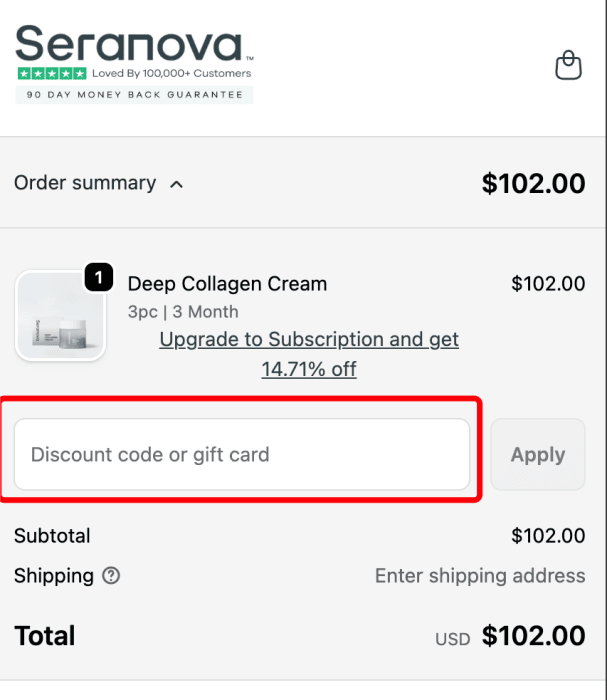 Where to enter Seranova Beauty promo code How to use Seranova Beauty promo code