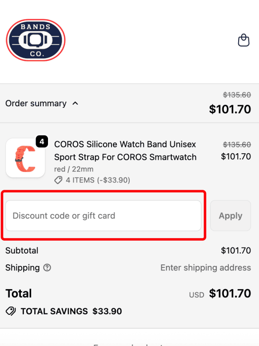 How to use BandsCo Straps promo code