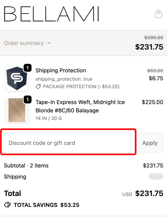 How to use BELLAMI Hair promo code