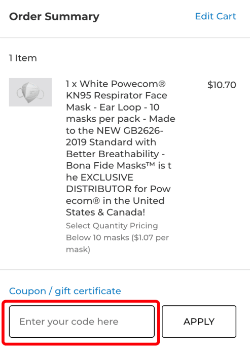 How to use Bona Fide Masks promo code