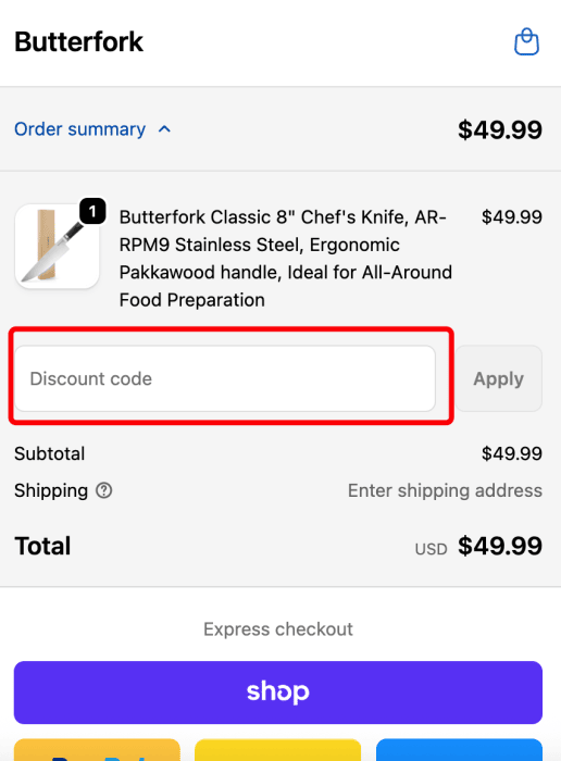 How to use Butterfork promo code