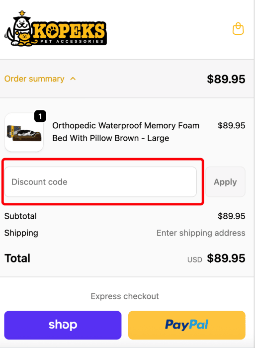 How to use Kopeks promo code