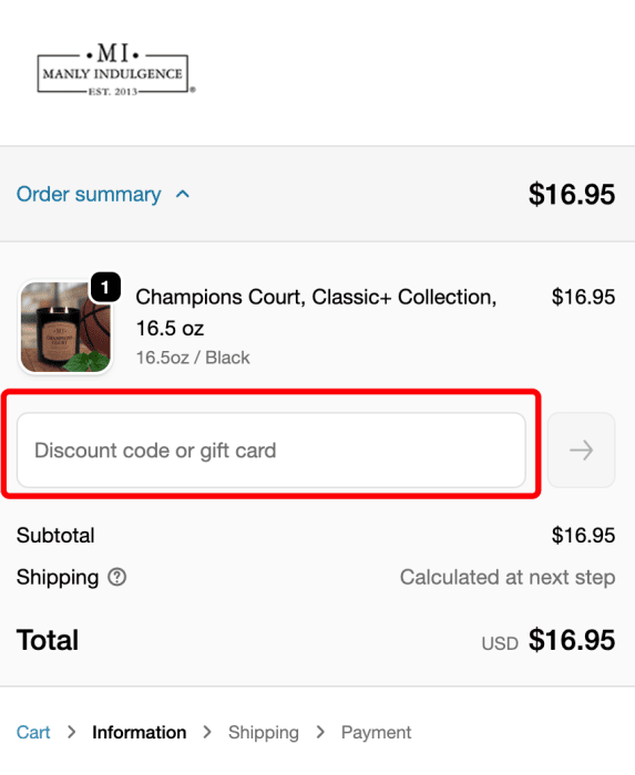 How to use Manly Indulgence promo code