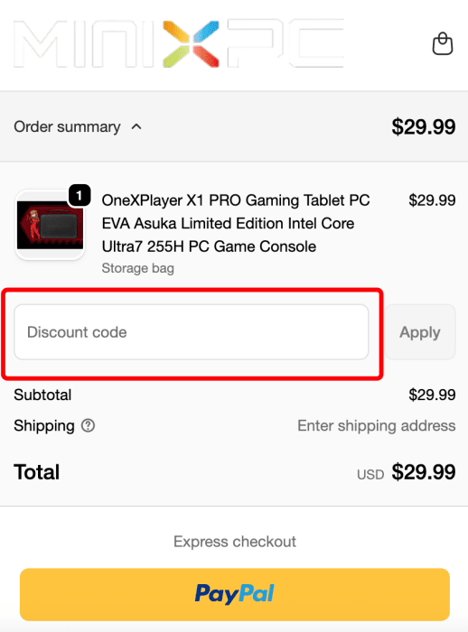 How to use MinixPC promo code