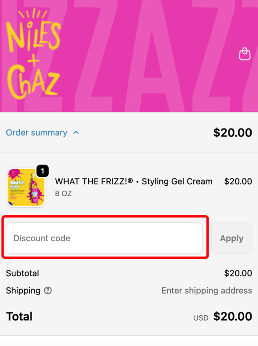 How to use Niles & Chaz promo code