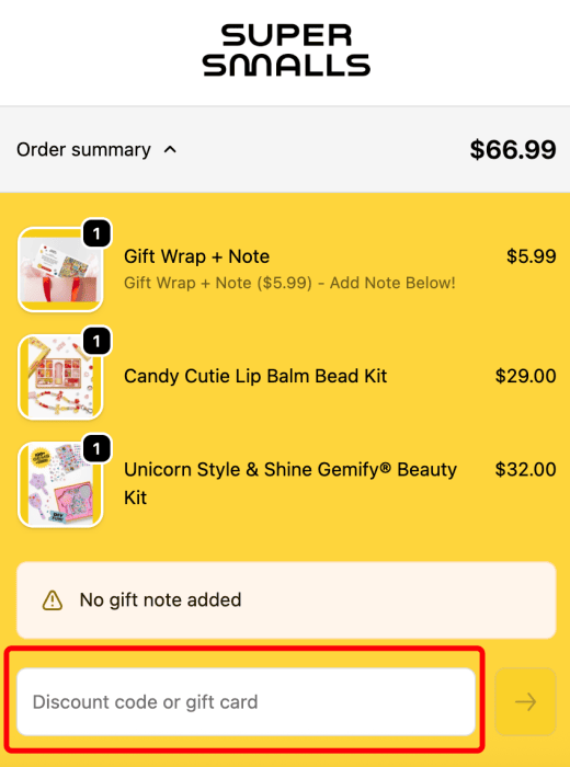 How to use Super Smalls promo code