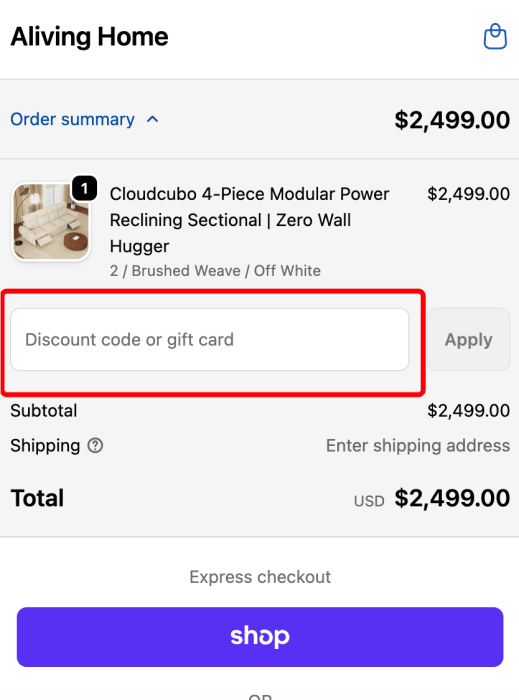 How to use AlivingHome promo code