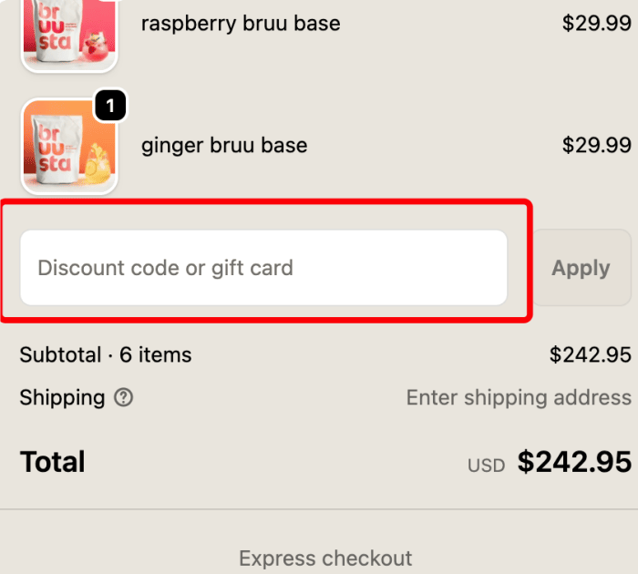 How to use Bruusta promo code