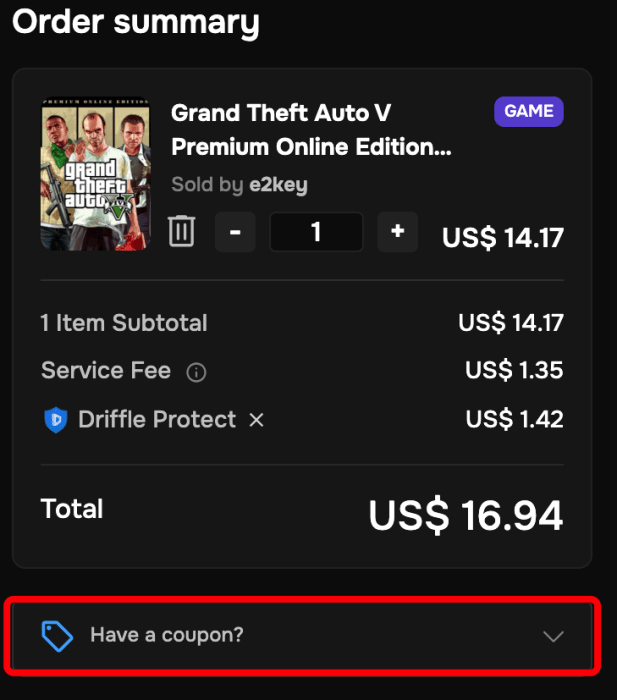 How to use Driffle promo code