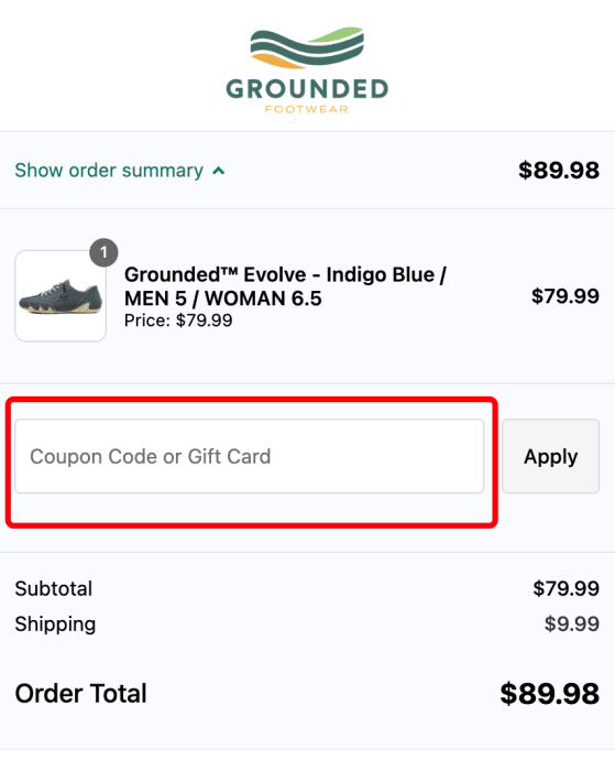 How to use Grounded Footwear promo code