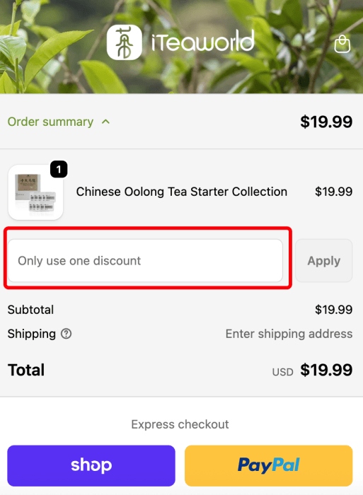 How to use iTeaworld promo code