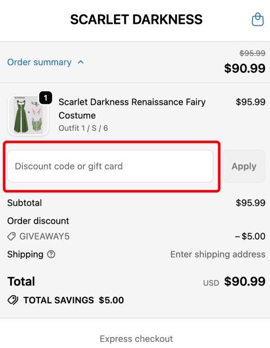 How to use Scarlet Darkness promo code