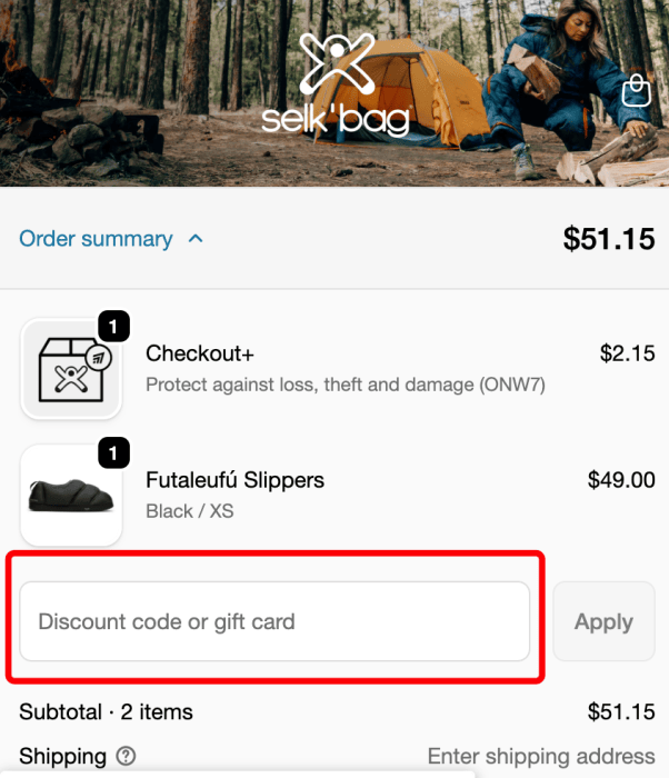 How to use Selk'bag promo code