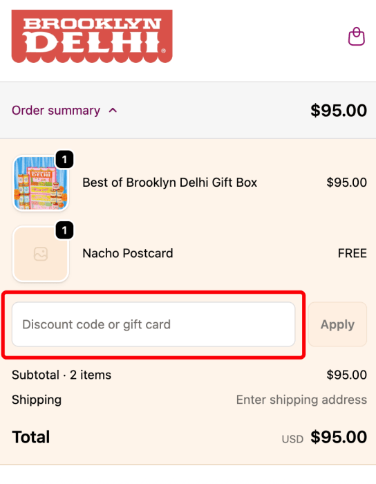 How to use Brooklyn Delhi promo code