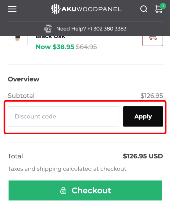 How to use Aku Woodpanel promo code