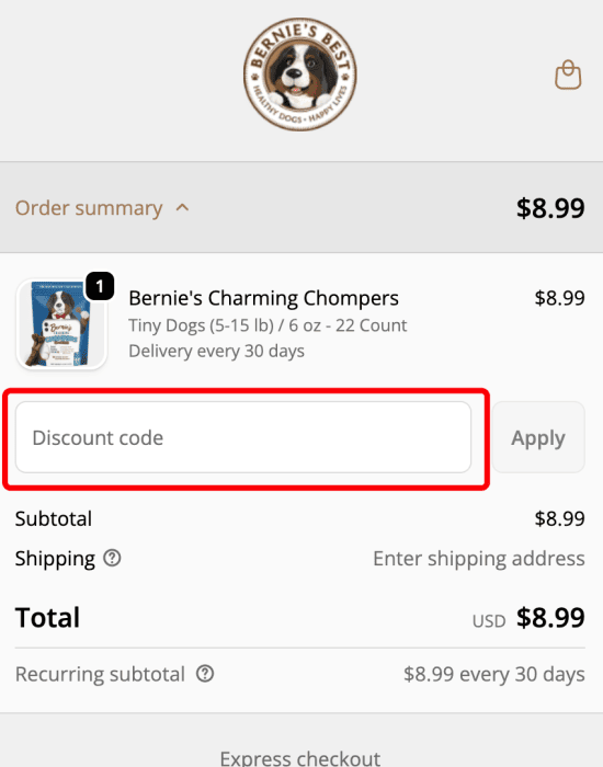 How to use Bernie's promo code