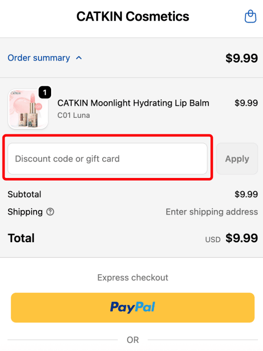 How to use Catkin promo code