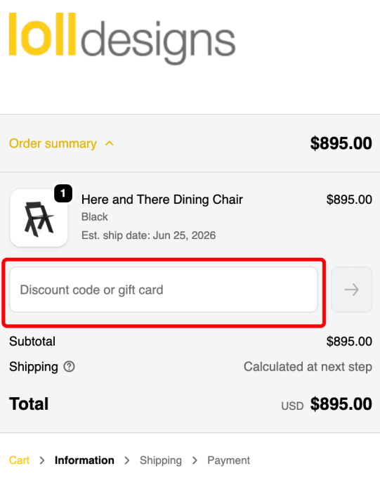 How to use Loll Designs promo code
