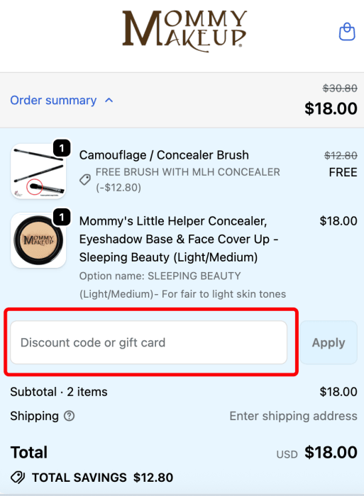 How to use Mommy Makeup promo code