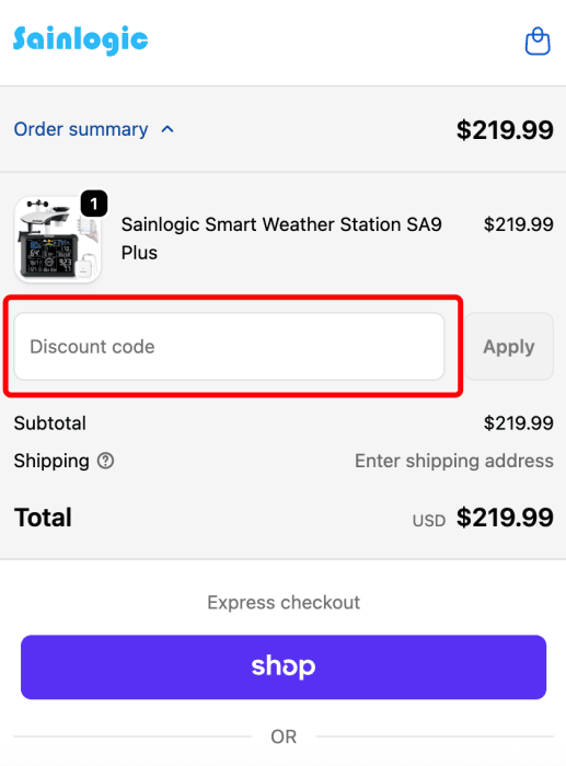 Where to enter Sainlogic promo code How to use Sainlogic promo code