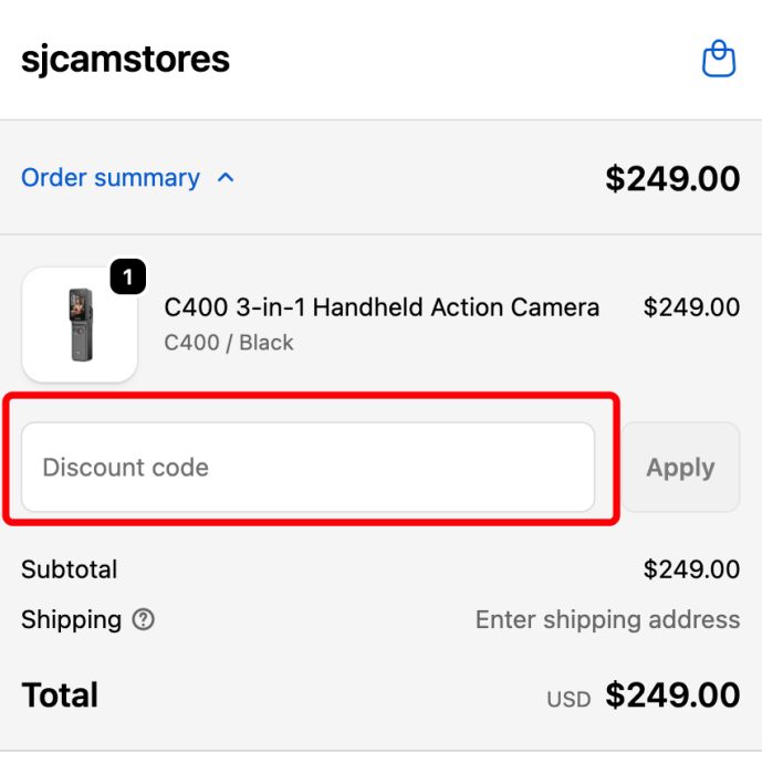 Where to enter SJCAM Store promo code How to use SJCAM Store promo code