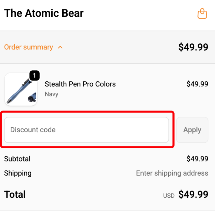 How to use The Atomic Bear promo code