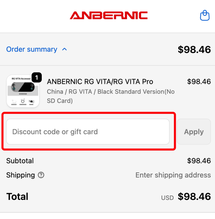 How to use Anbernic promo code