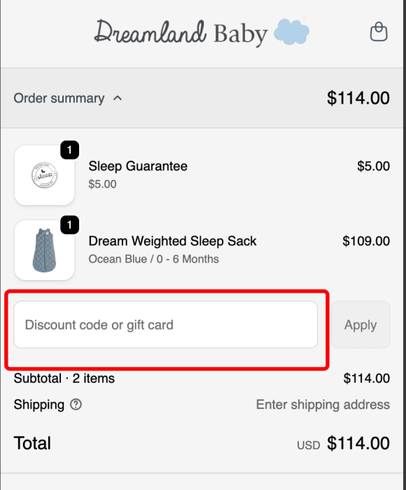 Where to enter Dreamland Baby promo code How to use Dreamland Baby promo code