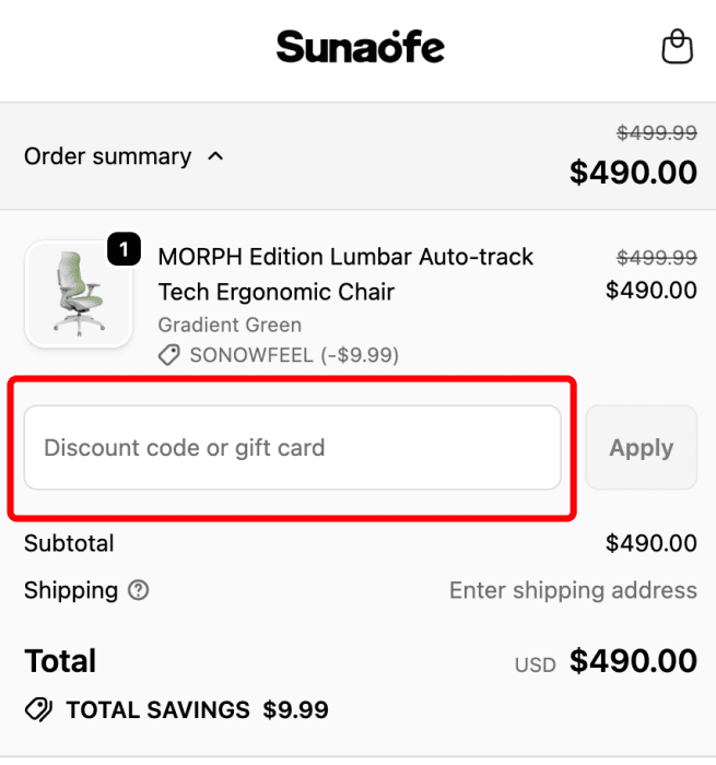 Where to enter Sunaofe promo code How to use Sunaofe promo code