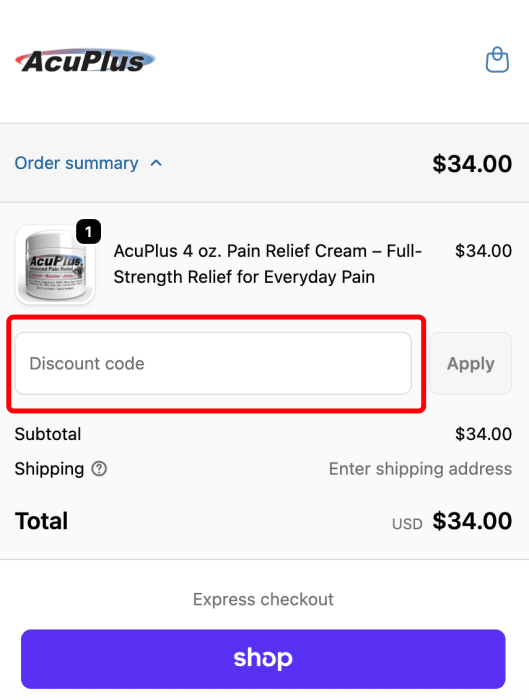 How to use AcuPlus promo code
