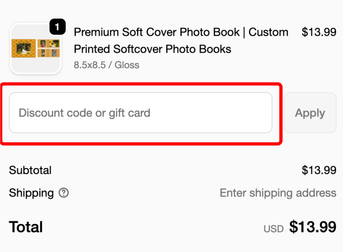 How to use Photobook Press promo code