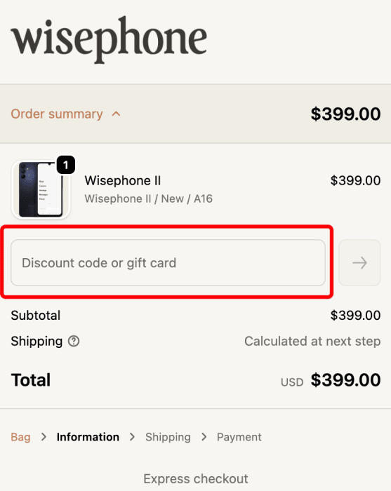 Where to enter Wisephone promo code How to use Wisephone promo code
