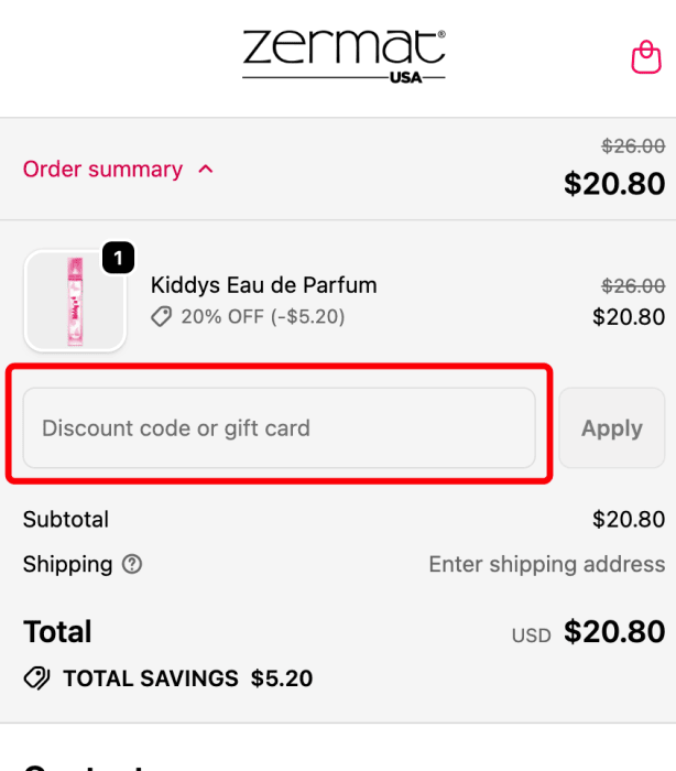 How to use Zermat USA promo code