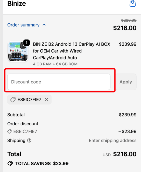 Where to enter Binize promo code How to use Binize promo code