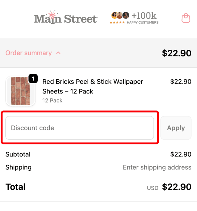 Where to enter Main Street promo code How to use Main Street promo code