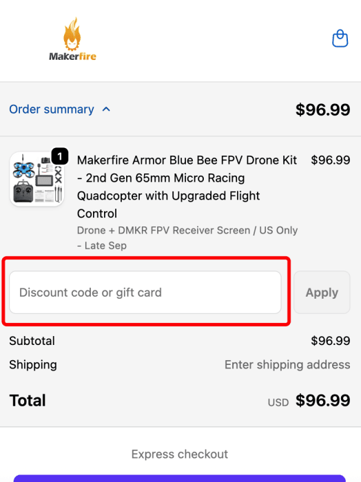 Where to enter Makerfire promo code How to use Makerfire promo code