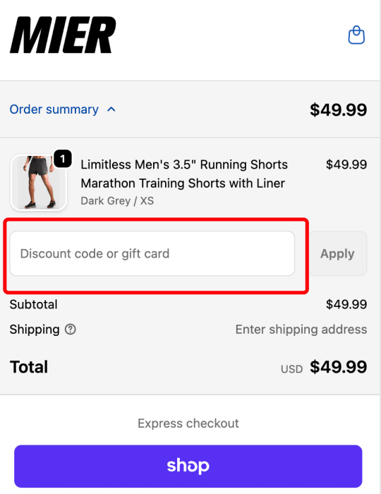 Where to enter MIER promo code How to use MIER promo code