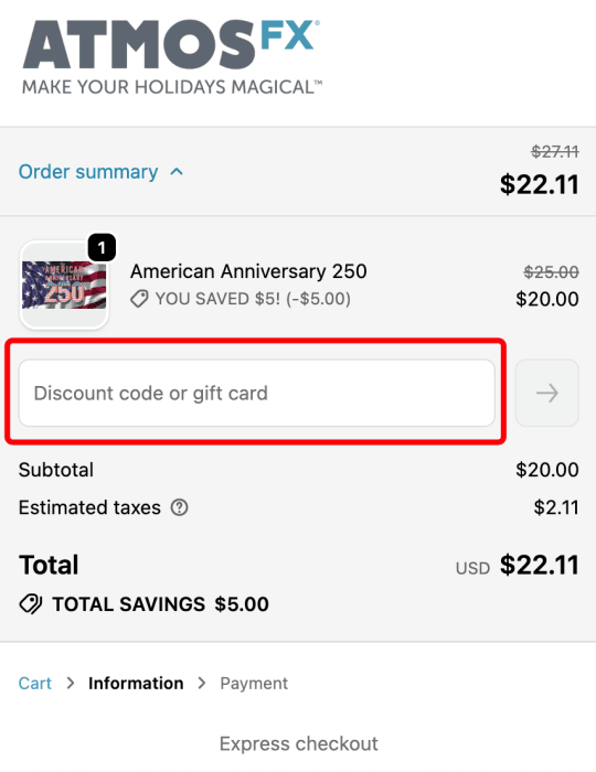 Where to enter AtmosFX promo code How to use AtmosFX promo code