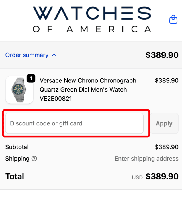 Where to enter Watches Of America promo code How to use Watches Of America promo code