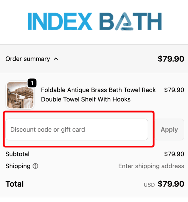Where to enter Index Bath promo code How to use Index Bath promo code